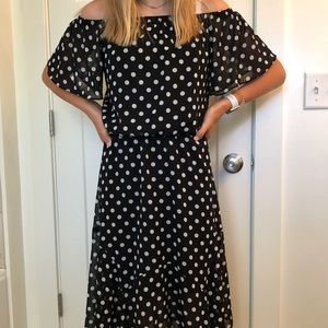 WH|BM off-the-shoulder dress